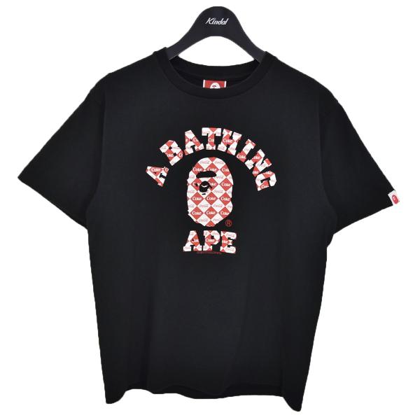 A BATHING APE × COCA COLA カレッジロゴ プリントTシャツ ブラック サイズ...