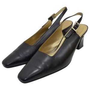 イヴサンローラン Yves Saint Laurent バックストラップミュール REGAL製 ブラック サイズ：37