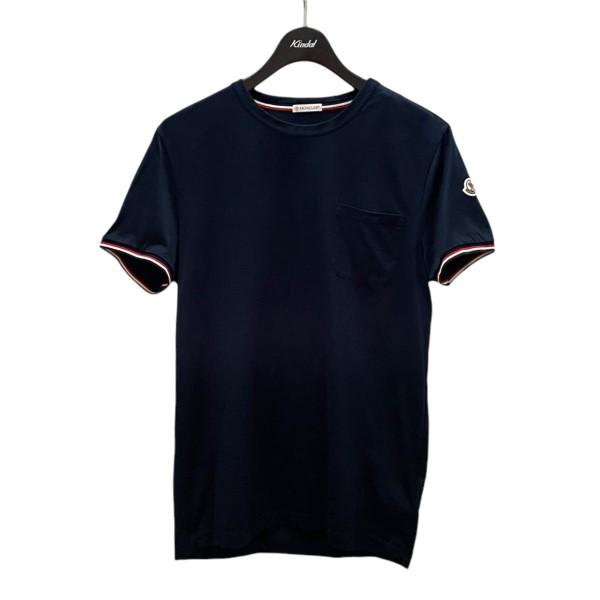 モンクレール MONCLER MAGLIA T-SHIRT 袖ラインポケットT ネイビー サイズ：M