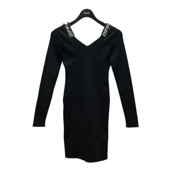 オフホワイト OFFWHITE リブニットタイトドレス ブラック サイズ：ITA40