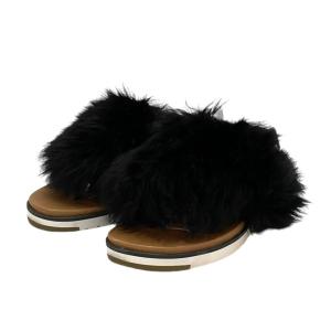 アグ UGG W HOLLY BLACK ファーサンダル ブラック サイズ：US6/23cm｜kindal