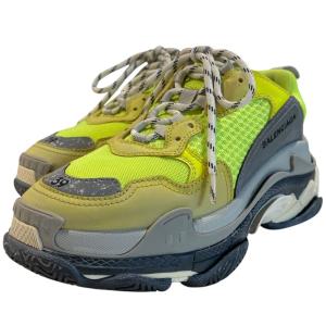 バレンシアガ BALENCIAGA TRIPLE S Vintageヴィンテージ加工トリプルSスニーカー靴 512175 ネオンイエロー サイズ：UK