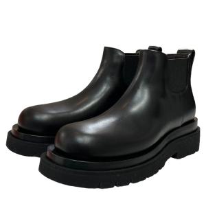 ボッテガヴェネタ BOTTEGA VENETA LUG ANKLE BOOT サイドゴアレザーアンクルブーツ ブラック サイズ：38｜kindal