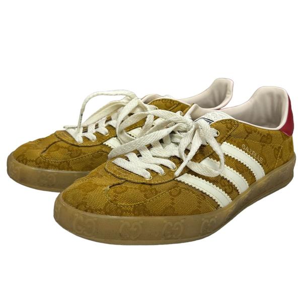 グッチ×アディダス GUCCI×adidas Gazelle ガゼル スニーカー ベージュ×ブラウン...