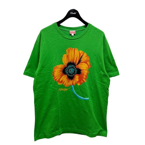 ケンゾー KENZO フラワープリントクルーネックTシャツ グリーン サイズ：L