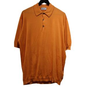 JOHN SMEDLEY 30G半袖 ニット ポロシャツ オレンジ サイズ：L (青山店)｜kindal