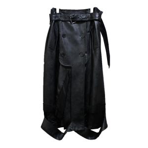 メゾンマルジェラ Maison Margiela 19AW フェイクレザースカートパンツ ブラック サイズ：38｜kindal