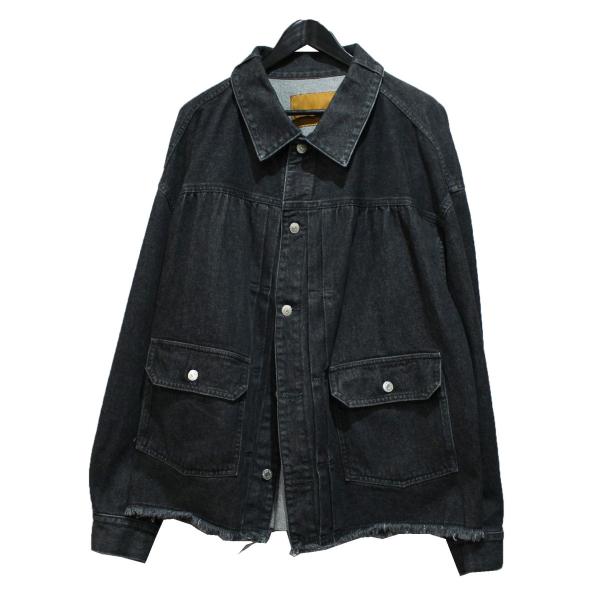 ネオンサイン NEON SIGN Cutaway Front Denim Jaket -Used-カ...