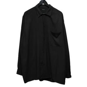 コモリ COMOLI 24SS レーヨン オープンカラーシャツ 長袖シャツ ブラック サイズ：3｜kindal