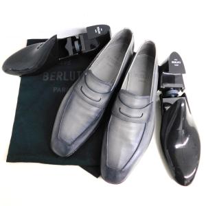 ベルルッティ Berluti 2023AW ロレンツォ リミニ カンガルーレザーローファー グレー サイズ：8｜kindal