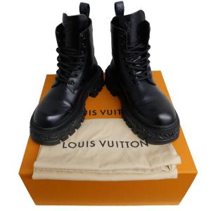 ルイヴィトン LOUIS VUITTON ＬＶ バロックライン アンクルブーツ ブラック サイズ：7｜kindal