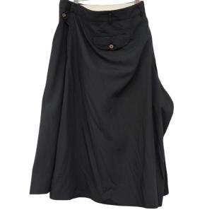 コムデギャルソン COMME des GARCONS ポリ縮絨変形ラップスカート ラップスカート GB-S035 ブラック サイズ：XS｜kindal