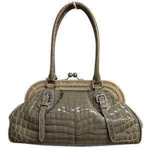 プラダ PRADA クロコダイル がま口ハンド...の詳細画像1