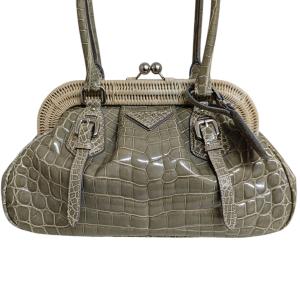 プラダ PRADA クロコダイル がま口ハンド...の詳細画像2