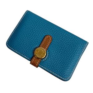 エルメス HERMES ドゴン コインケース ブルー×ブラウン