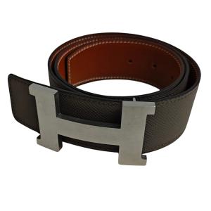 エルメス HERMES コンスタンス42 リバーシブル Hベルト □R グレー×ブラウン サイズ:80