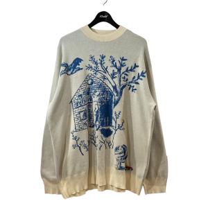 シンヤコヅカ SHINYA KOZUKA 24SS Toiles de Wander 長袖ニット 2401SK77 アイボリー×ブルー サイズ：M｜kindal