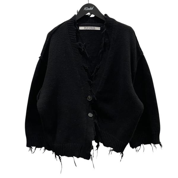 パーバーズ PERVERZE 19SS ダメージ加工ニットカーディガン Crash Wide Kni...