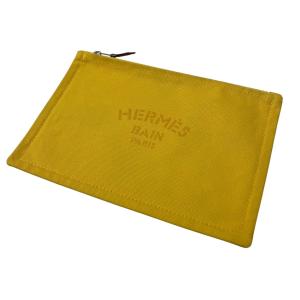 エルメス HERMES フラットポーチ イエロー