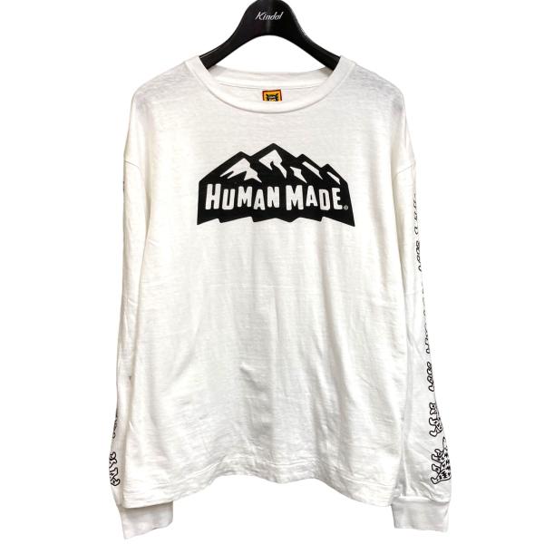 【値下げ】HUMAN MADE ロングスリーブマウンテンロゴプリントTシャツ ホワイト サイズ：S ...