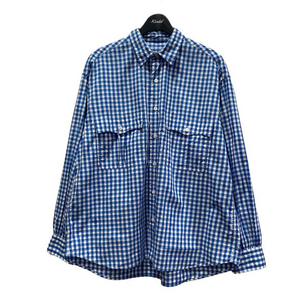 ポータークラシック Porter Classic チェックシャツ ブルー×ホワイト サイズ：M
