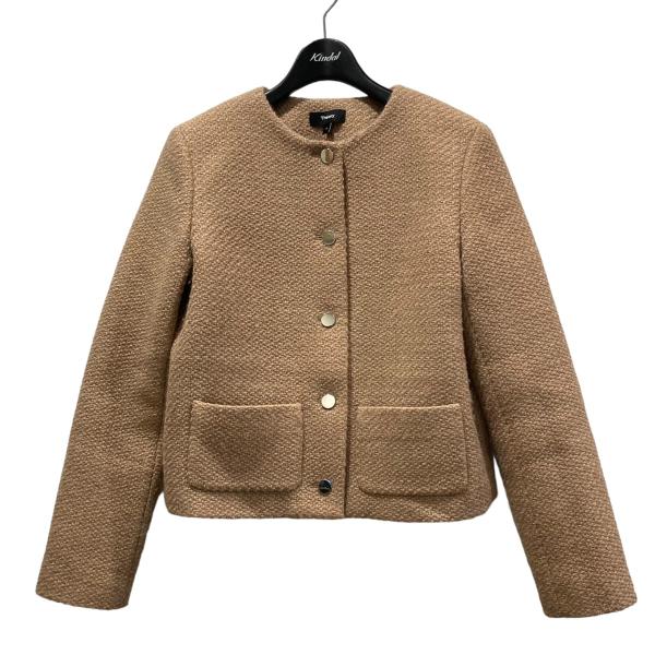 セオリー Theory 23AW「Holiday Tweed PKT Crop JKT」ノーカラージ...