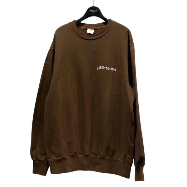 【値下げ】plllllleeeasse ロゴスウェット ブラウン サイズ：M (EC)