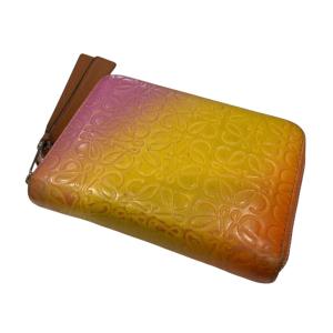 LOEWE 6カードジップウォレット 101901 オレンジ系 (自由が丘店)