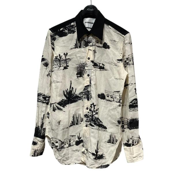 ジルサンダー JIL SANDER 総柄プリントシャツ JSMR740630 アイボリー サイズ：3...