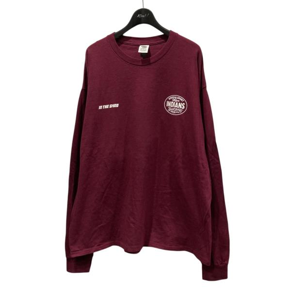 【値下げ】TOKYO INDIANS MC 長袖プリントカットソー ボルドー サイズ：XL (自由が...