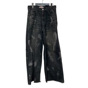 エムエーエスユー MASU MASU BOYS FEATHER BAGGY JEANS グラフィックプリントバギーデニムパンツ MBFW-PTB224
