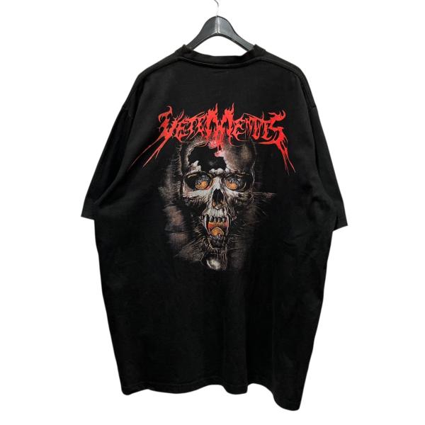 ヴェトモン VETEMENTS バックオーバーサイズヘビーメタルスカルプリントTシャツ スカルプリン...