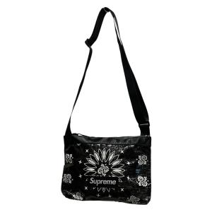シュプリーム Supreme BANDANA TARP SIDE BAG ショルダーバッグ ブラック