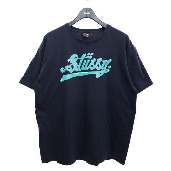 ステューシー Stussy プリントTシャツ ネイビー サイズ：XL