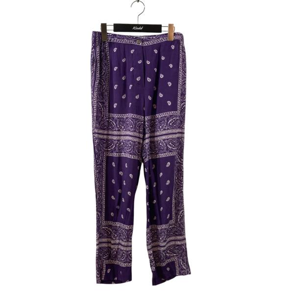 【値下げ】UNUSED ペイズリー柄 スラックスパンツ UW0874 パープル×ホワイト サイズ：0...