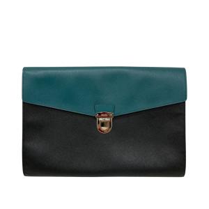 PRADA クラッチバッグ ブラック×グリーン (EC)