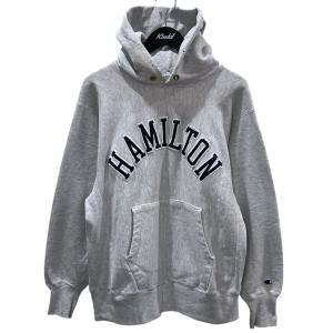 【値下げ】Champion 90s カレッジプルオーバーパーカー HAMILTON ハミルトン大学 REVERSE WEAVE リバースウィーブ グレ