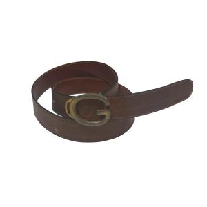 グッチ GUCCI Gバックルレザーベルト 7894 ブラウン サイズ：75/30