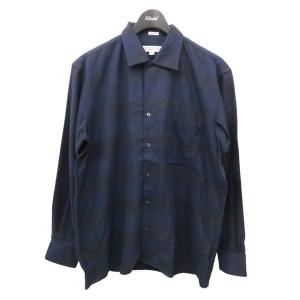 INDIVIDUALIZED SHIRTS ネルチェックオープンカラーシャツ ネイビー サイズ：L (フレスポ東大阪店) 220910｜kindal