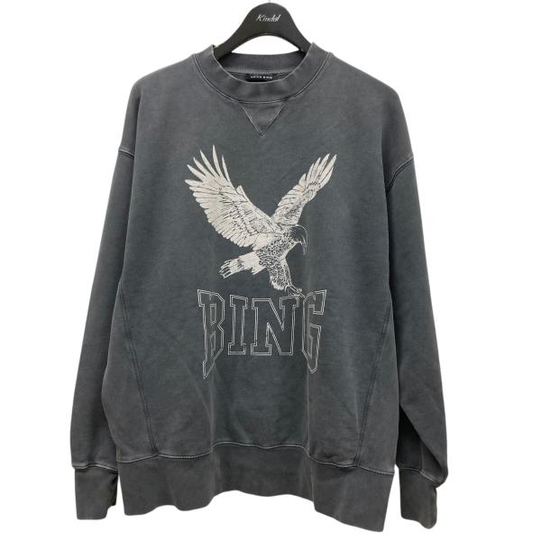 【値下げ】ANINE BING プリントスウェット グレー サイズ：S (EC)