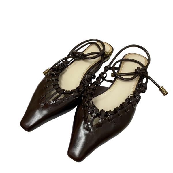 【値下げ】AMERI MEDI SHELLY FLAT SANDAL フラットシューズ ダークブラウ...