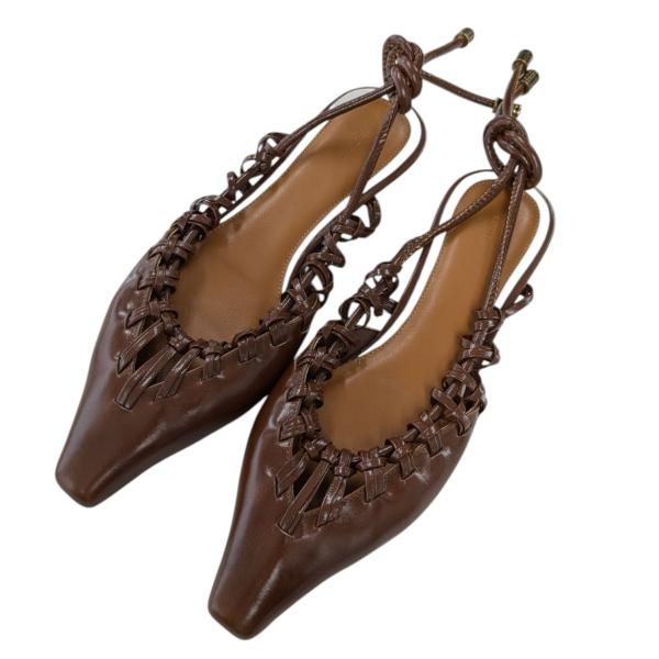 【値下げ】AMERI MEDI SHELLY FLAT SANDAL フラットサンダル ブラウン サ...