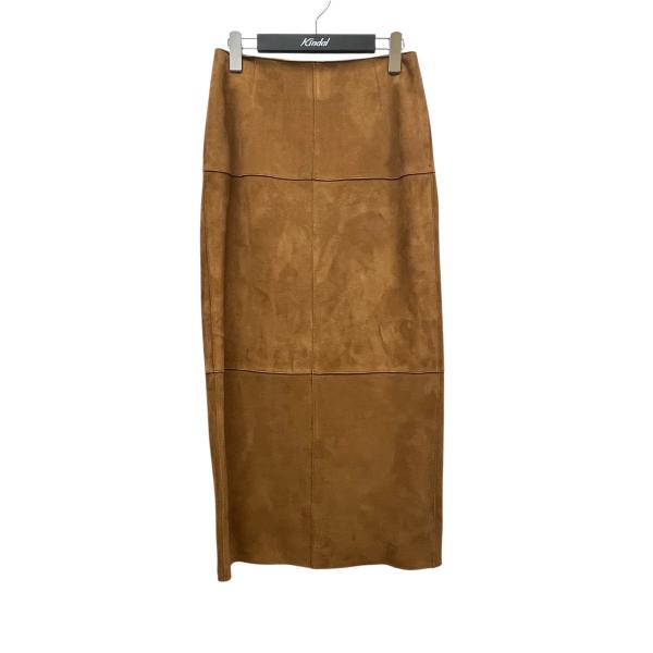 【値下げ】AURALEE 25SS ラムスエードミディアムスカート A25SS04GS ブラウン (...