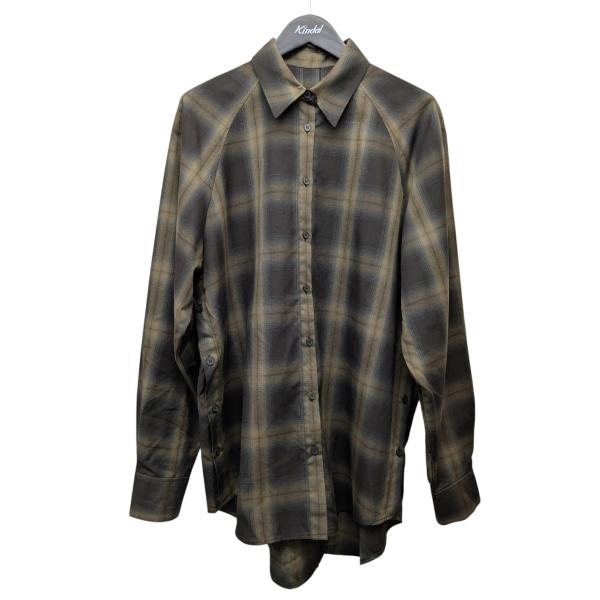 アメリ AMERI OMBRE CHECK VARIATION SHIRT サイドボタンチェックシャ...