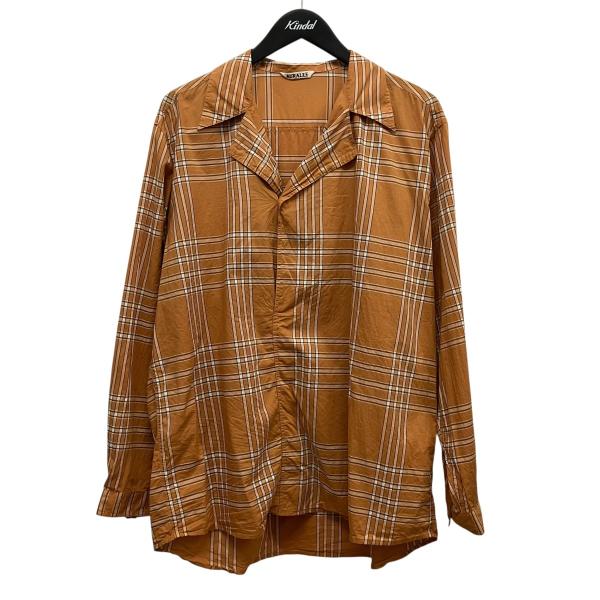 オーラリー AURALEE 25SS WASHED FINX TYPEWRITER CHECK P ...