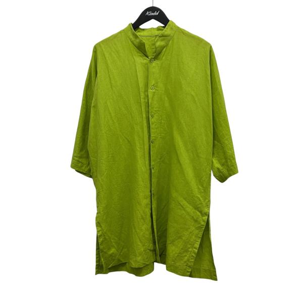 【値下げ】HOMME PLISSE ISSEY MIYAKE オーバーサイズノーカラー半袖シャツ H...