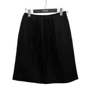 プラダ PRADA ウールタックスカート ブラック サイズ：38