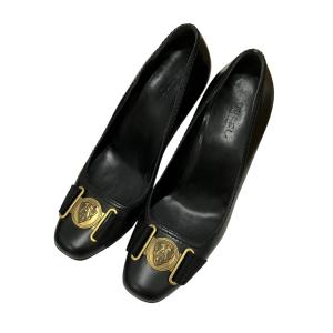 グッチ GUCCI ベルトデザインヒールレザーパンプス 186651 ブラック サイズ：7B