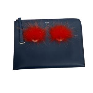 フェンディ FENDI バッグバグズ モンスター クラッチバッグ 01670250 ネイビー サイズ：ONE SIZE