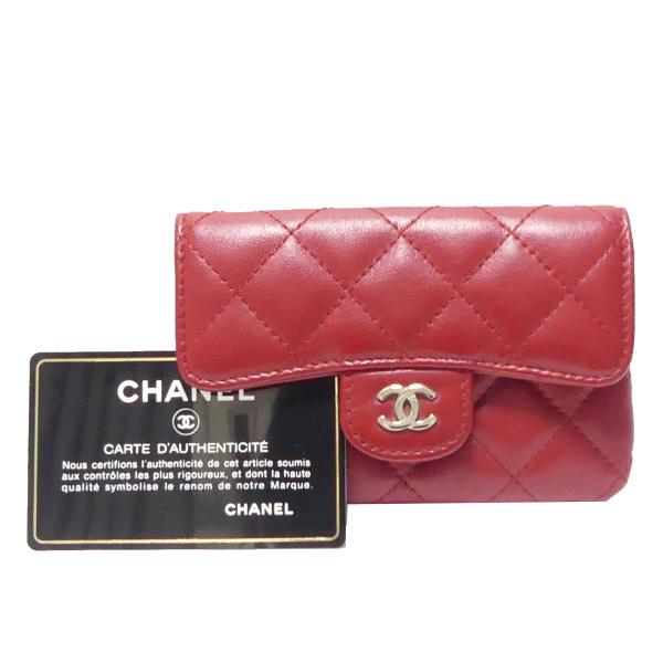 シャネル CHANEL ココマーク マトラッセ ラムスキン カードコインケース フラグメントケース ...